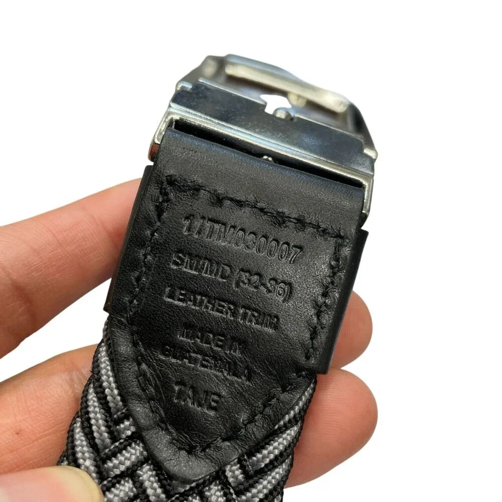 NEW Tommy Bahama Men's S/M Reversible Belt Leather & Stretch Black/Gray - Picture 2 of 6